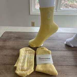 Butter Yellow Lightning Bolt Grip Socks by the Carriage Club